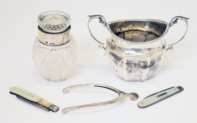 Lot 275 - Silver twin-handled sugar bowl, etc