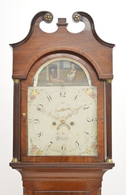 Lot 669 - 19th century mahogany inlaid longcase clock, John Warry, Bristol