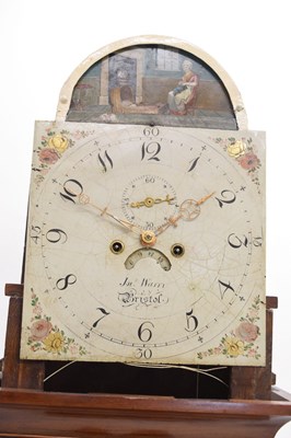 Lot 669 - 19th century mahogany inlaid longcase clock, John Warry, Bristol