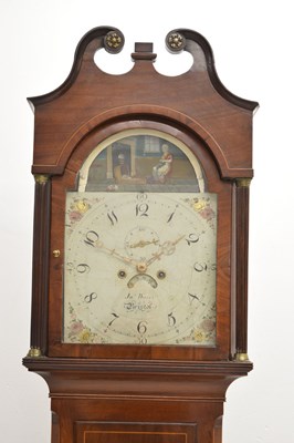 Lot 669 - 19th century mahogany inlaid longcase clock, John Warry, Bristol