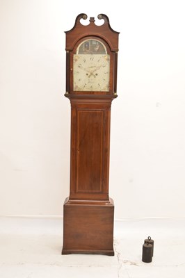 Lot 669 - 19th century mahogany inlaid longcase clock, John Warry, Bristol