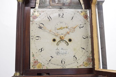 Lot 669 - 19th century mahogany inlaid longcase clock, John Warry, Bristol