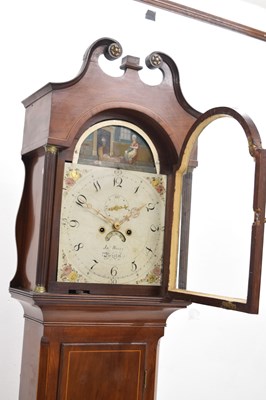 Lot 669 - 19th century mahogany inlaid longcase clock, John Warry, Bristol