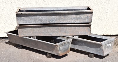 Lot 812 - Four galvanised metal garden troughs