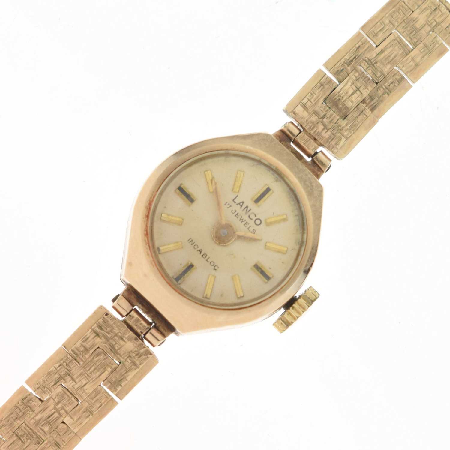 Lot 246 - Lanco - Lady's 9ct gold bracelet watch