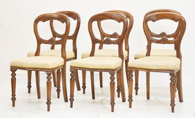 Lot 720 - Six Victorian balloon back dining chairs