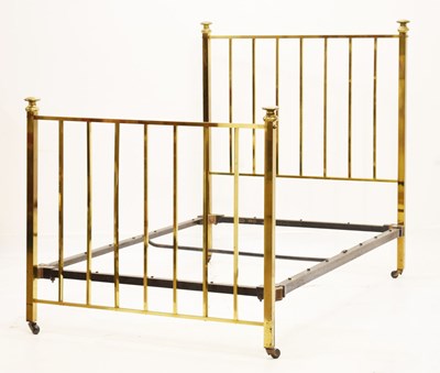 Lot 753 - Edwardian brass Queen-size bed