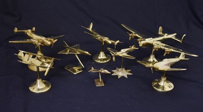 Lot 440 - Collection of brass aeroplane models