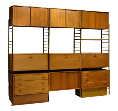 Lot 525 - Robert Heal for Staples - 'Ladderax' teak modular shelving system