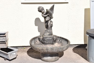 Lot 763 - Henri Studio composition stone shell water feature surmounted with a figure