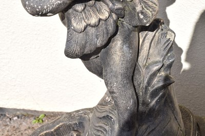 Lot 763 - Henri Studio composition stone shell water feature surmounted with a figure