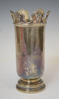 Lot 255 - Late Victorian silver footed cylindrical vase