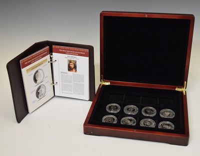 Lot 334 - Eight silver coins from 'The Great Monarchs silver proof coin collection'