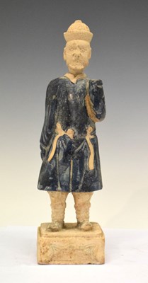 Lot 229 - Chinese blue glazed terracotta figure