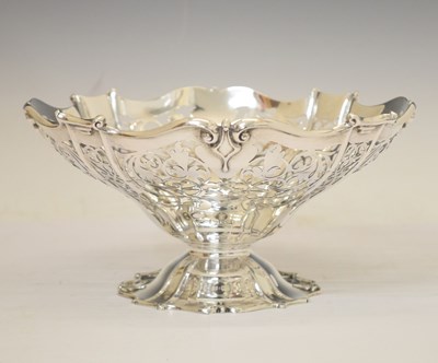 Lot 290 - Edward VII silver pedestal dish with pierced floral decoration