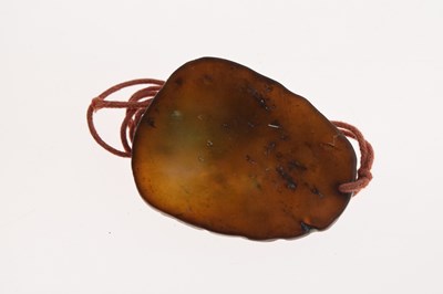 Lot 349 - Chinese carved brown jade pendant