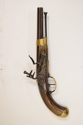 Lot 264 - French .700 calibre flintlock military pistol, circa 1800