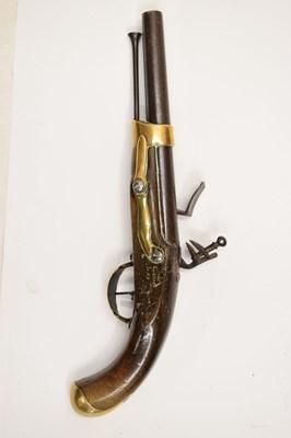 Lot 264 - French .700 calibre flintlock military pistol, circa 1800