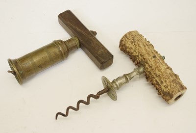 Lot 393 - 19th century Thomason-type brass corkscrew and one other