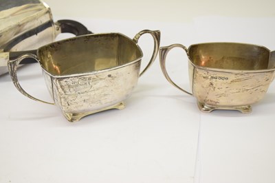 Lot 101 - George V silver four piece teaset in the Art Deco style