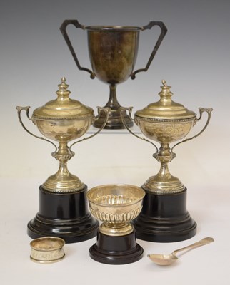 Lot 280 - Three silver farming trophies, etc