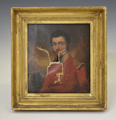 Lot 631 - 19th century oil on canvas - Portrait of an army officer