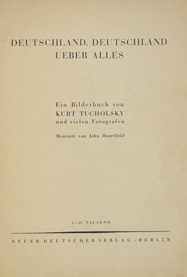 Lot 283 - Tucholsky, Kurt - 'Deutschland, Deutschland Ueber Alles' - First edition, 1929