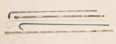 Lot 511 - Five Nailsea type glass walking sticks