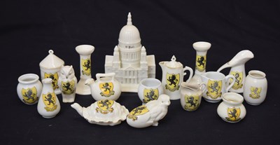 Lot 556 - Collection of seventeen Clevedon crested ornaments