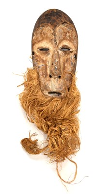 Lot 187 - Ethnographica - African carved wooden mask, Congo, probably Lega