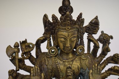 Lot 596 - Sino-Tibetan gilt copper alloy figure of Cundi Avalokiteshvara (Zhunti Guanyin)