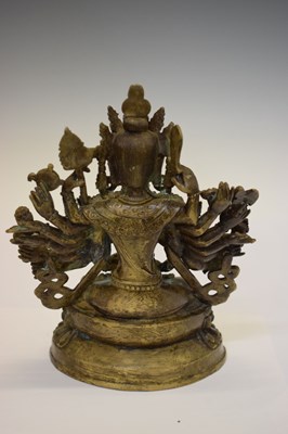 Lot 596 - Sino-Tibetan gilt copper alloy figure of Cundi Avalokiteshvara (Zhunti Guanyin)