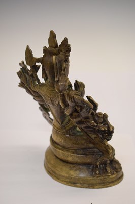 Lot 596 - Sino-Tibetan gilt copper alloy figure of Cundi Avalokiteshvara (Zhunti Guanyin)