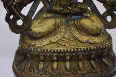 Lot 596 - Sino-Tibetan gilt copper alloy figure of Cundi Avalokiteshvara (Zhunti Guanyin)