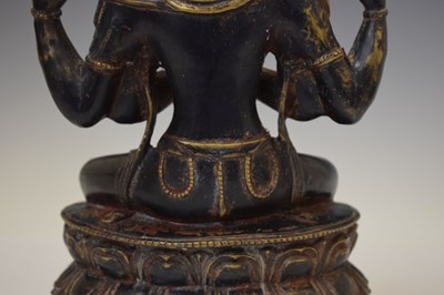 Lot 355 - Large Sino-Tibetan patinated bronze figure of Avalokiteshvara