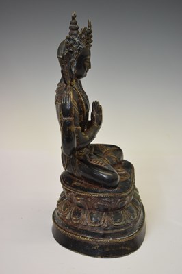 Lot 355 - Large Sino-Tibetan patinated bronze figure of Avalokiteshvara