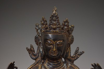 Lot 355 - Large Sino-Tibetan patinated bronze figure of Avalokiteshvara