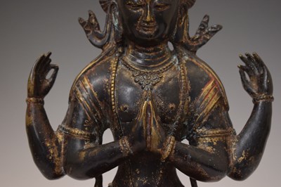 Lot 355 - Large Sino-Tibetan patinated bronze figure of Avalokiteshvara