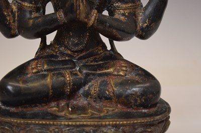 Lot 355 - Large Sino-Tibetan patinated bronze figure of Avalokiteshvara