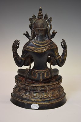 Lot 355 - Large Sino-Tibetan patinated bronze figure of Avalokiteshvara