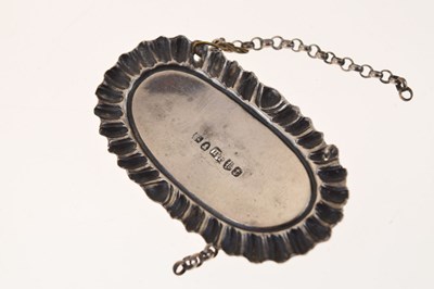 Lot 271 - Early Victorian silver Madeira decanter label, and an Elizabeth II Port decanter label