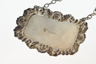 Lot 271 - Early Victorian silver Madeira decanter label, and an Elizabeth II Port decanter label