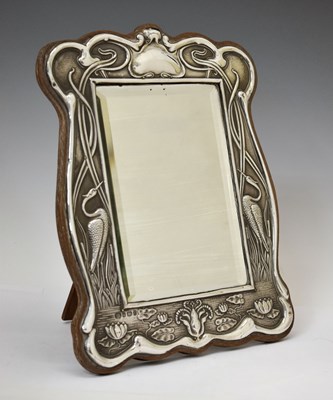 Lot 93 - Edward VII Art Nouveau silver mounted easel dressing mirror