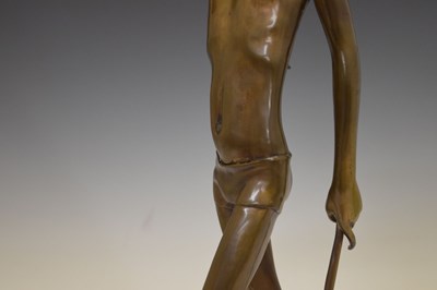 Lot 465 - Modern bronze figure of a hunting tribesman