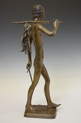 Lot 465 - Modern bronze figure of a hunting tribesman