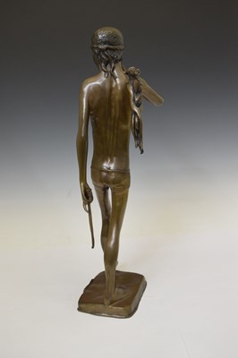 Lot 465 - Modern bronze figure of a hunting tribesman