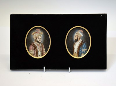 Lot 368 - Pair of Indian Mughal ivory portrait miniatures of Shah Alam II, (1759-1806)