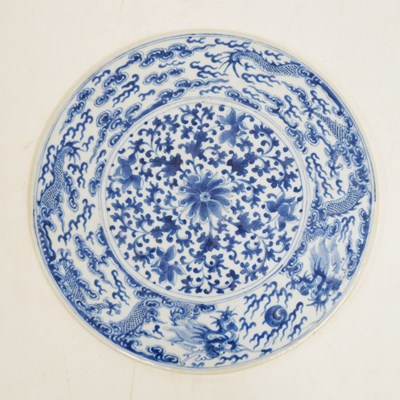 Lot 565 - Chinese blue and white Ming-style platter