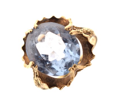 Lot 36 - 9ct gold blue topaz single-stone dress ring