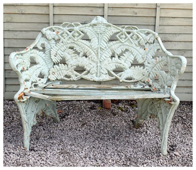 Lot 526 - Coalbrookdale-style Fern pattern bench